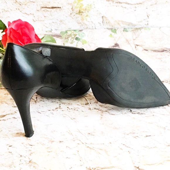 FRANCO SARTO Black Leather Heels, Size 8 - Picture 4 of 8